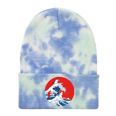 Great Kanagawa Wave Of Cats Tie Dye 12in Knit Beanie