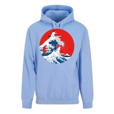 Great Kanagawa Wave Of Cats Unisex Surf Hoodie