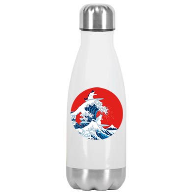 Great Kanagawa Wave Of Cats Stainless Steel Insulated Water Bottle