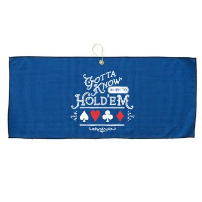 Gotta Know When To HoldEm Texas Poker Large Microfiber Waffle Golf Towel