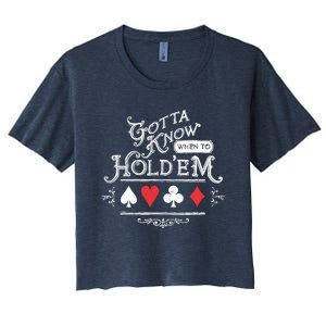 Gotta Know When To HoldEm Texas Poker Women's Crop Top Tee