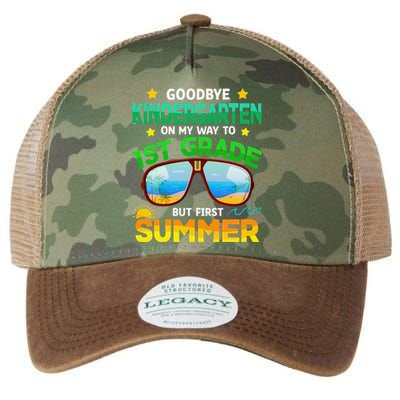 Goodbye Kindergarten Way To 1st Grade Summer Graduation Legacy Tie Dye Trucker Hat