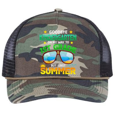 Goodbye Kindergarten Way To 1st Grade Summer Graduation Retro Rope Trucker Hat Cap