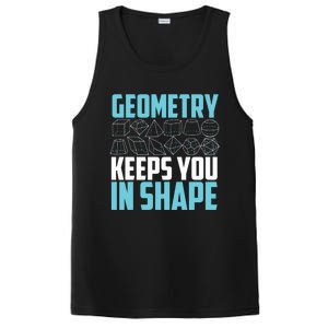 Geometry Keeps You In Shape Funny Math Geek Quote Gift Cute Gift PosiCharge Competitor Tank