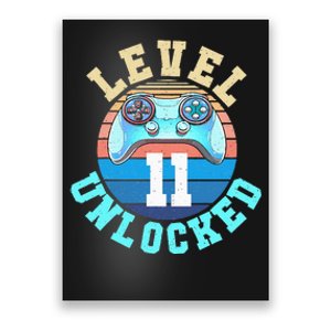 Gamer Level 11 Unlocked Video Game 11th Birthday Poster