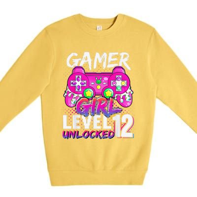 Gamer Level 12 Unlocked Video Game 12th Birthday Premium Crewneck Sweatshirt