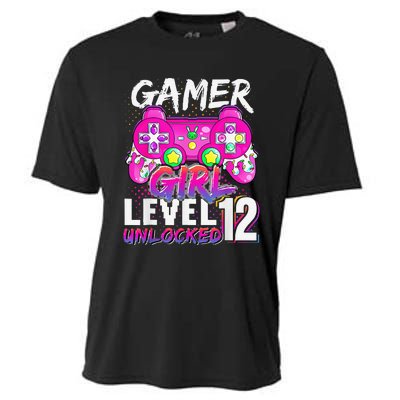 Gamer Level 12 Unlocked Video Game 12th Birthday Cooling Performance Crew T-Shirt