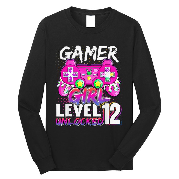 Gamer Level 12 Unlocked Video Game 12th Birthday Long Sleeve Shirt