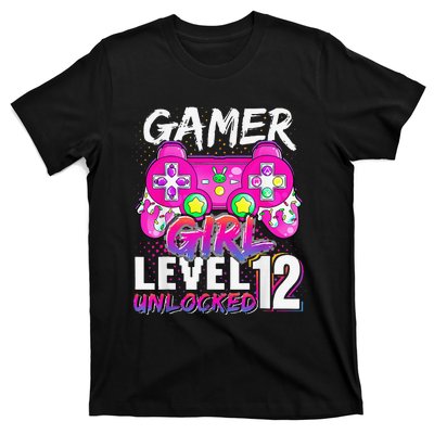 Gamer Level 12 Unlocked Video Game 12th Birthday T-Shirt