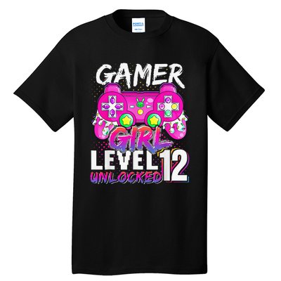 Gamer Level 12 Unlocked Video Game 12th Birthday Tall T-Shirt