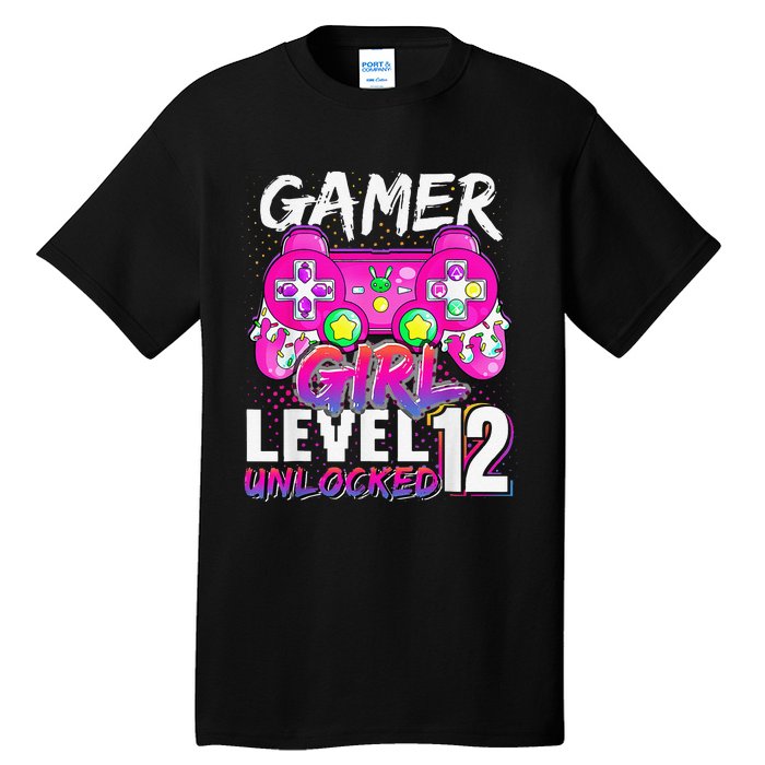 Gamer Level 12 Unlocked Video Game 12th Birthday Tall T-Shirt