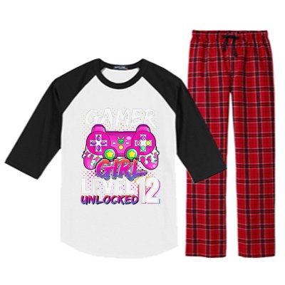 Gamer Level 12 Unlocked Video Game 12th Birthday Raglan Sleeve Pajama Set