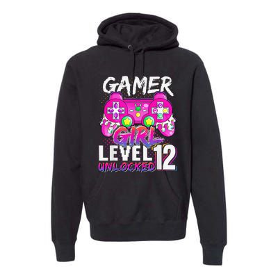 Gamer Level 12 Unlocked Video Game 12th Birthday Premium Hoodie