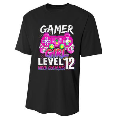 Gamer Level 12 Unlocked Video Game 12th Birthday Performance Sprint T-Shirt