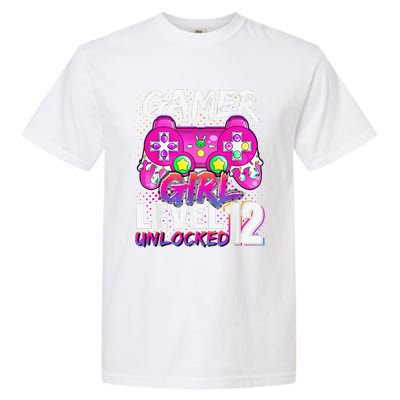 Gamer Level 12 Unlocked Video Game 12th Birthday Garment-Dyed Heavyweight T-Shirt