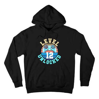 Gamer Level 12 Unlocked Video Game 12th Birthday Hoodie