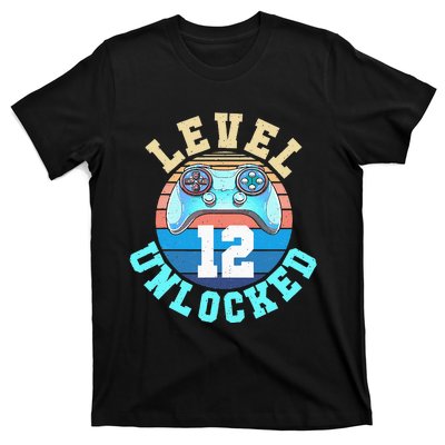 Gamer Level 12 Unlocked Video Game 12th Birthday T-Shirt