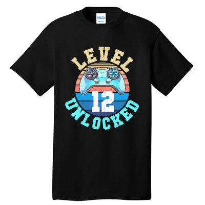 Gamer Level 12 Unlocked Video Game 12th Birthday Tall T-Shirt