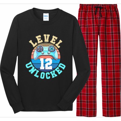 Gamer Level 12 Unlocked Video Game 12th Birthday Long Sleeve Pajama Set