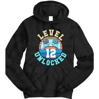 Gamer Level 12 Unlocked Video Game 12th Birthday Tie Dye Hoodie