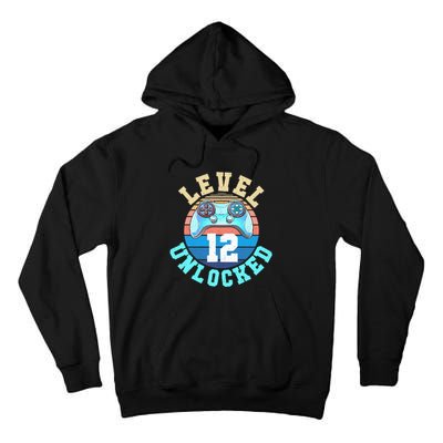 Gamer Level 12 Unlocked Video Game 12th Birthday Tall Hoodie