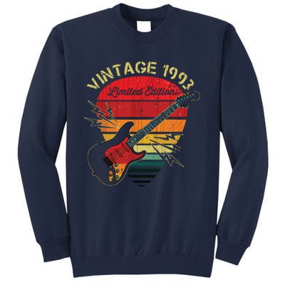 Guitar Lover 30 Years Old Retro Vintage 1993 30th Birthday Tall Sweatshirt