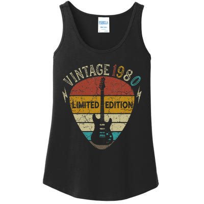 Guitar Lover 43 Years Old Gift Vintage 1980 43th Birthday Ladies Essential Tank