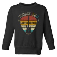 Guitar Lover 43 Years Old Gift Vintage 1980 43th Birthday Toddler Sweatshirt