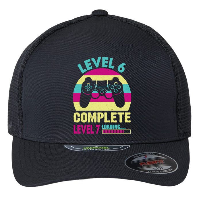 Gamer Level 6 Complete Level 7 Loading 6th Birthday Great Gift Flexfit Unipanel Trucker Cap