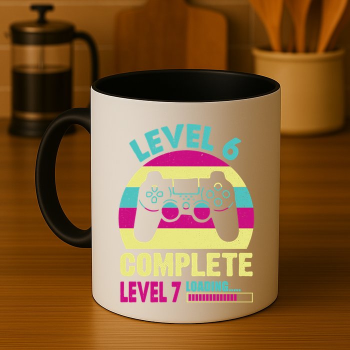 Gamer Level 6 Complete Level 7 Loading 6th Birthday Great Gift Mug