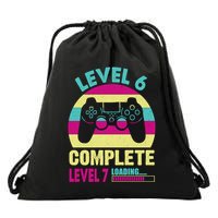Gamer Level 6 Complete Level 7 Loading 6th Birthday Great Gift Drawstring Bag