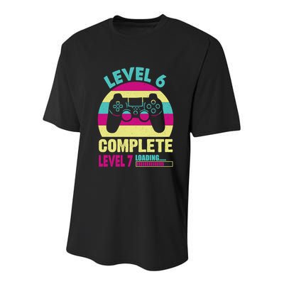 Gamer Level 6 Complete Level 7 Loading 6th Birthday Great Gift Youth Performance Sprint T-Shirt