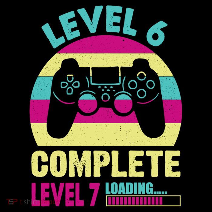 Gamer Level 6 Complete Level 7 Loading 6th Birthday Great Gift Youth Performance Sprint T-Shirt