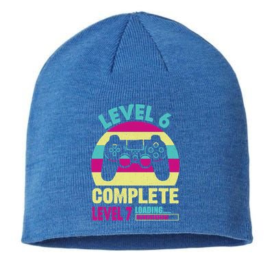 Gamer Level 6 Complete Level 7 Loading 6th Birthday Great Gift Sustainable Beanie