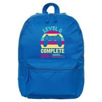 Gamer Level 6 Complete Level 7 Loading 6th Birthday Great Gift 16 in Basic Backpack
