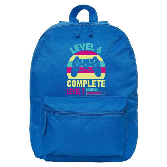 Gamer Level 6 Complete Level 7 Loading 6th Birthday Great Gift 16 in Basic Backpack