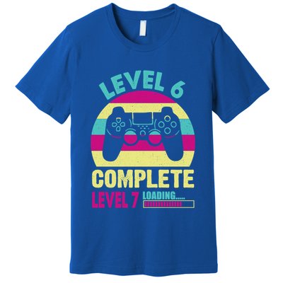 Gamer Level 6 Complete Level 7 Loading 6th Birthday Great Gift Premium T-Shirt