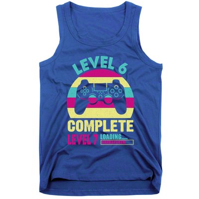 Gamer Level 6 Complete Level 7 Loading 6th Birthday Great Gift Tank Top