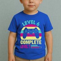 Gamer Level 6 Complete Level 7 Loading 6th Birthday Great Gift Toddler T-Shirt