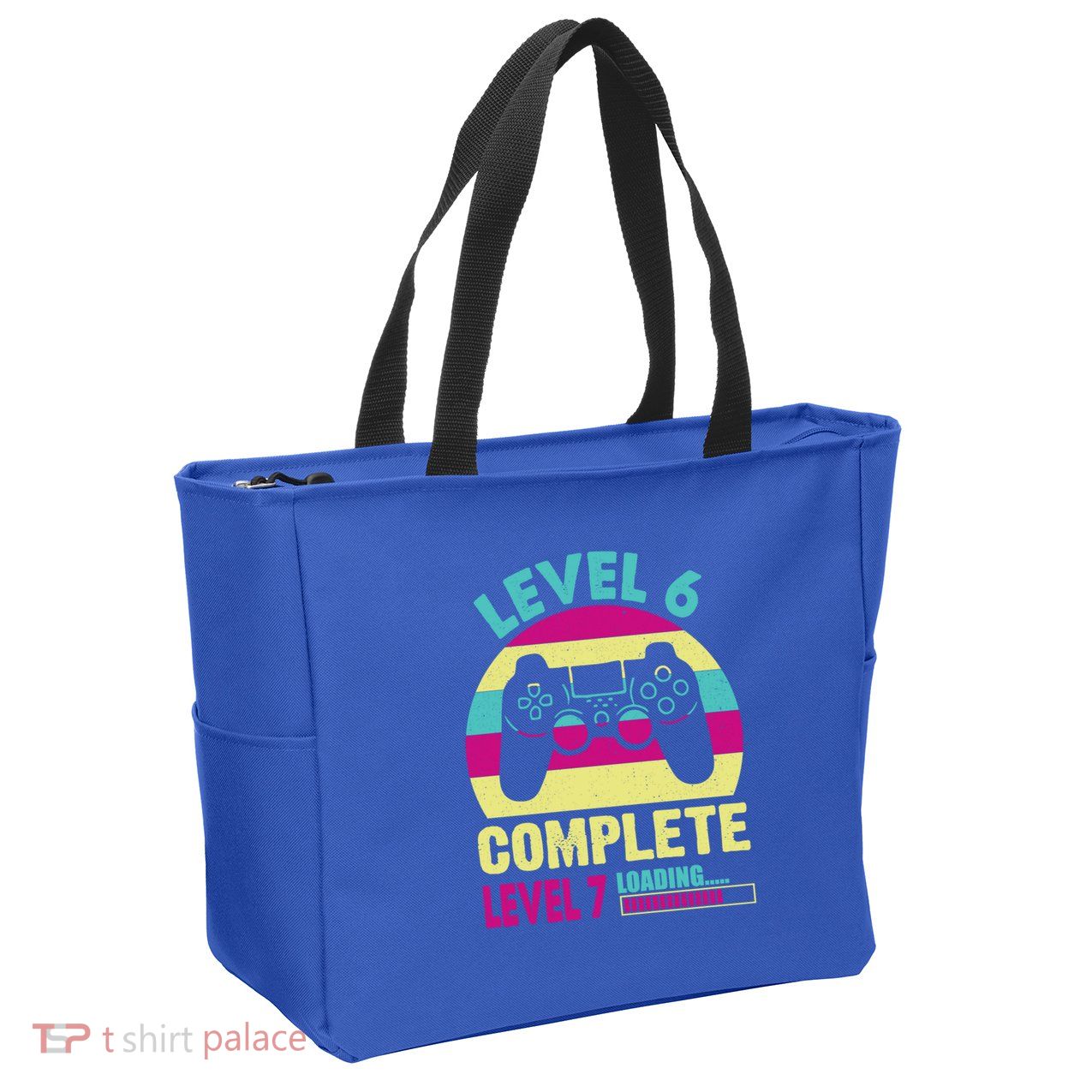 Gamer Level 6 Complete Level 7 Loading 6th Birthday Great Gift Zip Tote Bag
