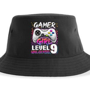 Gamer Level 9 Unlocked Video Game 9th Birthday Gift Sustainable Bucket Hat