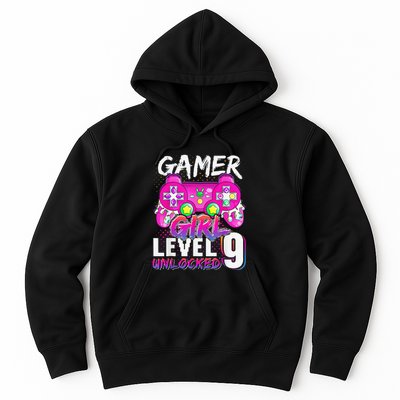 Gamer Level 9 Unlocked Video Game 9th Birthday Hoodie