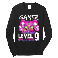 Gamer Level 9 Unlocked Video Game 9th Birthday Long Sleeve Shirt