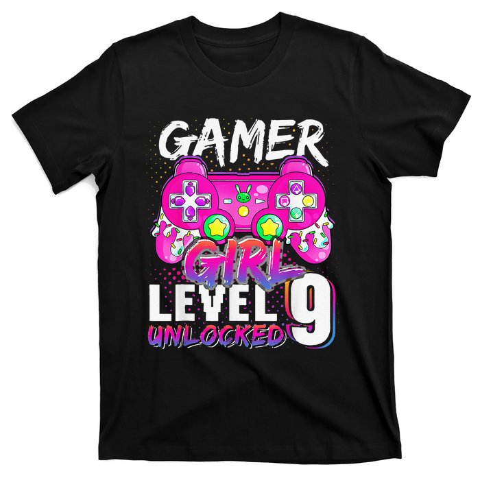 Gamer Level 9 Unlocked Video Game 9th Birthday T-Shirt