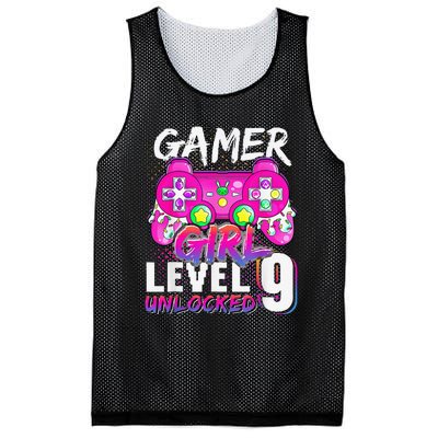 Gamer Level 9 Unlocked Video Game 9th Birthday Mesh Reversible Basketball Jersey Tank