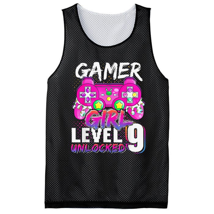 Gamer Level 9 Unlocked Video Game 9th Birthday Mesh Reversible Basketball Jersey Tank