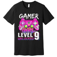 Gamer Level 9 Unlocked Video Game 9th Birthday Premium T-Shirt