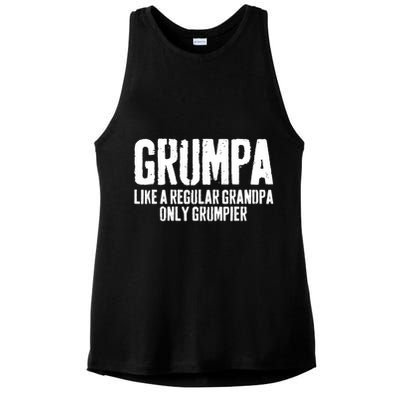 Grumpa Like A Regular Grandpa Only Grumpier Ladies PosiCharge Tri-Blend Wicking Tank
