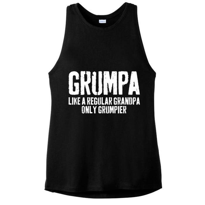 Grumpa Like A Regular Grandpa Only Grumpier Ladies PosiCharge Tri-Blend Wicking Tank