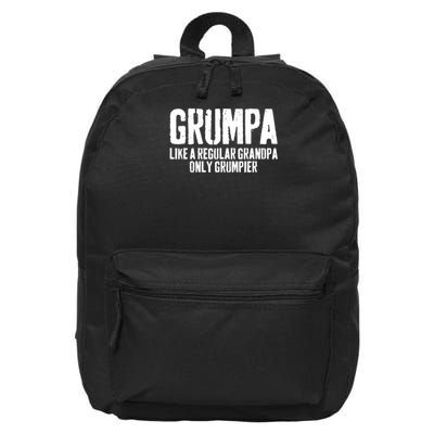 Grumpa Like A Regular Grandpa Only Grumpier 16 in Basic Backpack